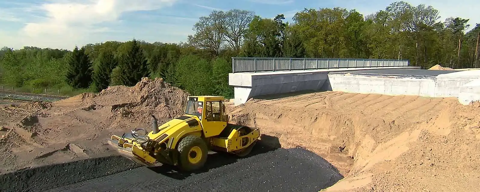 Ausführung der L 585n mit GRANOVA als Sekundärbaustoffe im Straßenunterbau