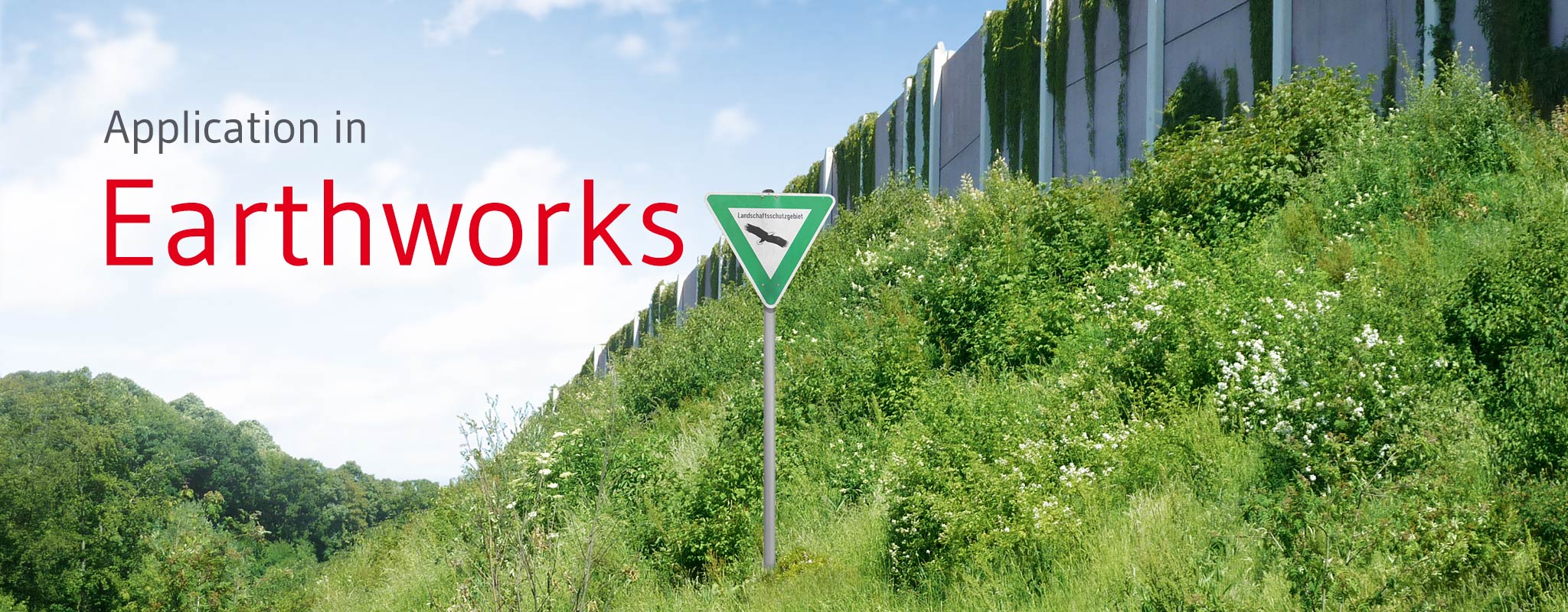 Major earthworks with incinerator bottom ash for e.g. noise protection or stabilisation